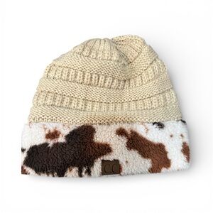C.C Cow Print Beanie